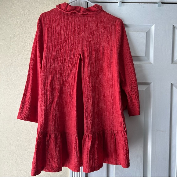 Vibrant Red Ruffled Jacket - Picture 3 of 3